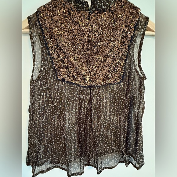 Bl-nk Janetta Tank Top Brown Sequin - Picture 5 of 8